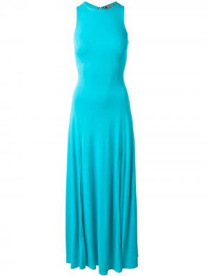 Длинное платье без рукавов Versace Pre-Owned. Цвет: синий
