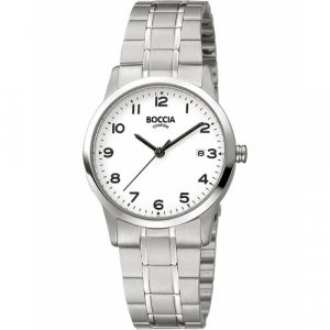 Наручные часы 3302-01, серебряный, белый BOCCIA. Цвет: серебристый/белый
