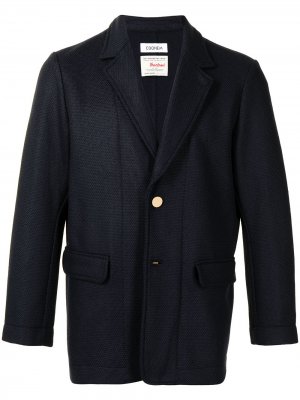 Однобортный твидовый пиджак Coohem. Цвет: синий
