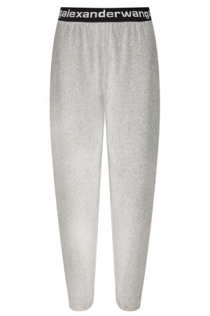 Серые брюки из микровельвета alexanderwang.t. Цвет: серый
