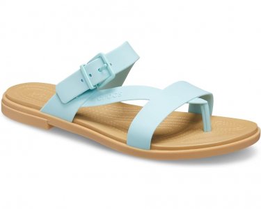 Сандалии Tulum Toe Post Sandal, цвет Pure Water/Tan Crocs