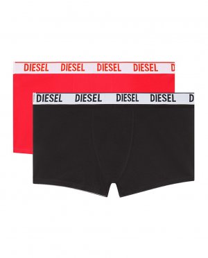 Комплект из 2 пар мужских боксеров с логотипом и эластичным поясом, черный Diesel