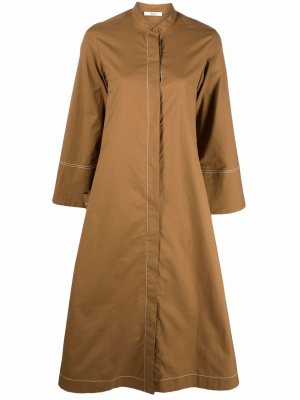 Поплиновое платье А-силуэта Odeeh. Цвет: коричневый