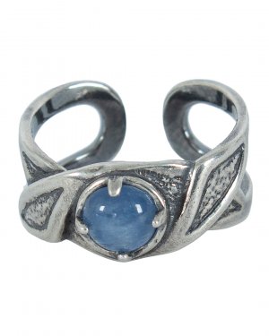 Открытое кольцо MIDGARD. Цвет: серебряный+голубой