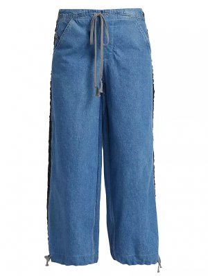 Джинсовые широкие брюки-смокинг, синий Greg Lauren