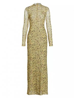 Сетчатое платье макси с длинными рукавами , мультиколор Rosetta Getty