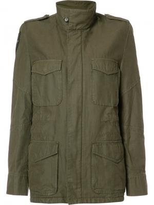 Куртка с карманами карго в стиле милитари Etienne Marcel. Цвет: зелёный