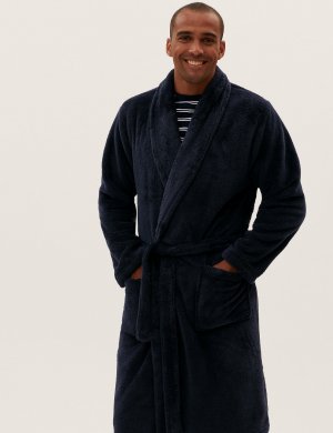 Флисовый супермягкий халат , темно-синий Marks & Spencer