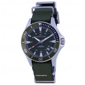 Автоматические мужские часы цвета хаки темно-синего с аквалангом зеленым циферблатом H82375961 100M Hamilton