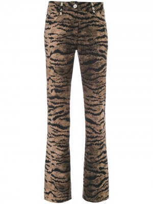 Расклешенные брюки с тигровым принтом Giambattista Valli. Цвет: коричневый