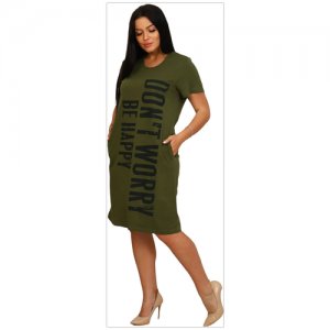 Стильное женское платье большого размера 11568 ДомТекс. Цвет: зеленый