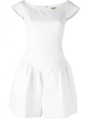 Расклешенное платье с короткими рукавами Pascal Millet. Цвет: белый