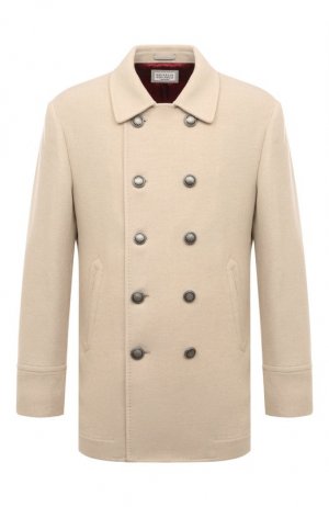 Кашемировое пальто Brunello Cucinelli. Цвет: кремовый