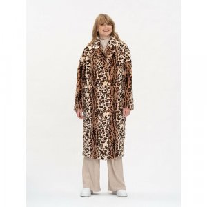 Пальто , размер 48, коричневый ALEF. Цвет: коричневый
