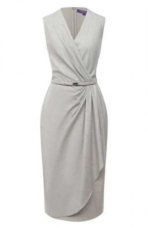 Шерстяное платье Ralph Lauren. Цвет: серый