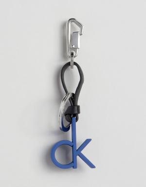 Брелок с подвеской-логотипом CK Jeans Calvin Klein. Цвет: серебряный