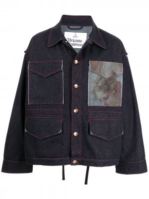 Джинсовая куртка с графичным принтом Vivienne Westwood. Цвет: синий