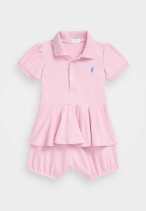Комбинезон BABY PEPLUM ONE PIECE SHORTALL , цвет garden pink/dusty blue Polo Ralph Lauren