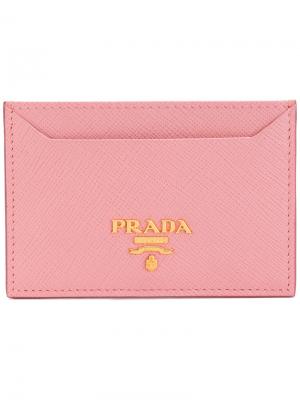 Визитница с логотипом Prada. Цвет: розовый