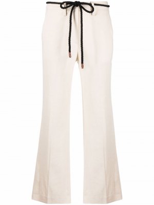 Rope-fastening cropped trousers Alysi. Цвет: бежевый