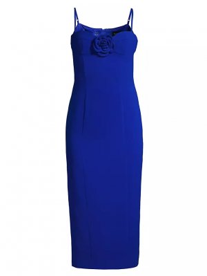 Платье миди из крепа Gadise с косточками , цвет cobalt Bardot