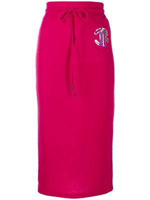 Прямая юбка с логотипом John Richmond. Цвет: розовый
