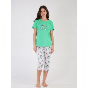 Пижама , размер 44, зеленый Vienetta. Цвет: зеленый