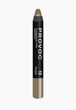 Тени для век Provoc Eyeshadow Pencil 10 водостойкие (оливковый, шиммер). Цвет: хаки