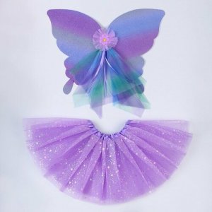 Карнавальный набор «Бабочка», 5-7 лет, сиреневый: юбка с х/б подкладом, крылья ЛАС ИГРАС. Цвет: фиолетовый