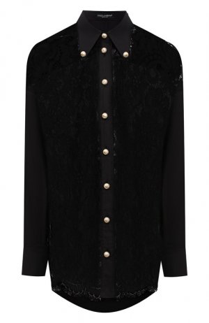 Хлопковая рубашка Dolce & Gabbana. Цвет: чёрный
