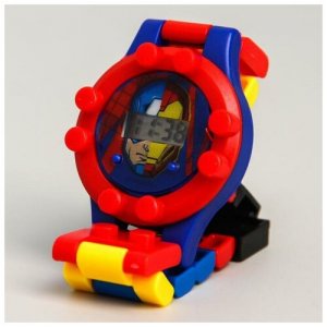 Часы наручные электронные Супергерои, Мстители, с ремешком-конструктором MikiMarket