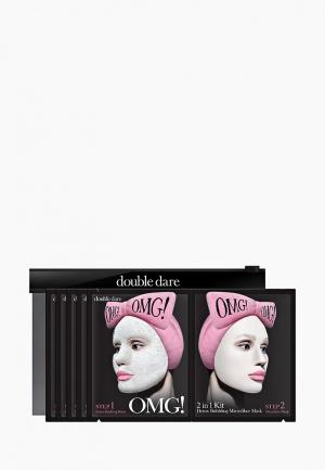 Набор масок для лица Double Dare OMG! двухкомпонентный «SOS ДЕТОКС», упаковка 5 штук. Цвет: прозрачный