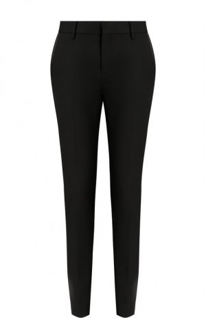 Шерстяные укороченные брюки с карманами Saint Laurent. Цвет: чёрный