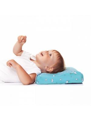 Подушка ортопедическая TRELAX с эффектом памяти под голову для детей от 1,5 до 3-х лет. Цвет: голубой