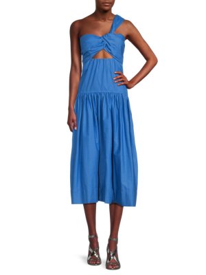 Платье миди на одно плечо Aubrey с вырезом , цвет Coastal Blue A.L.C.