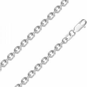 Браслет-цепочка Krastsvetmet Браслет из серебра НБ22-205-3 диаметром проволоки 0,8 р.16, серебро, 925 проба, родирование, длина 17 см. Красцветмет