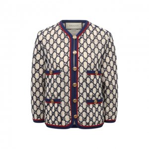 Хлопковый жакет Gucci. Цвет: разноцветный