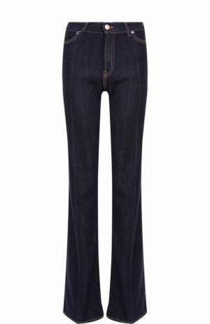 Расклешенные джинсы с контрастной прострочкой и стрелками Escada Sport. Цвет: темно-синий