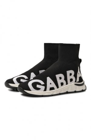 Текстильные кроссовки Dolce & Gabbana. Цвет: чёрный
