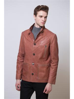 Кожаная куртка ALFREDO GALLIANO. Цвет: светло-коричневый