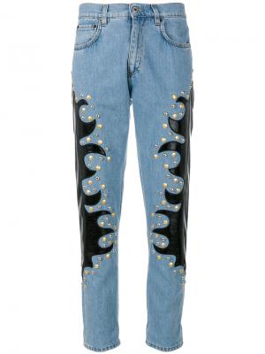 Прямые джинсы с заклепками Moschino