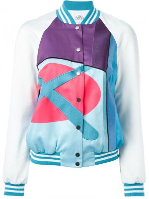 Куртка-бомбер с абстрактным принтом Mira Mikati. Цвет: белый