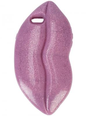 Чехол для iPhone в виде блестящих губ Stella McCartney. Цвет: розовый