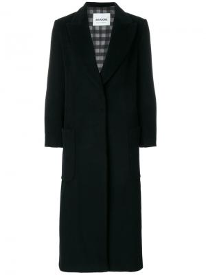Удлиненное однобортное пальто Ava Adore. Цвет: чёрный