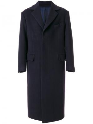 Классическое пальто Mp Massimo Piombo. Цвет: синий