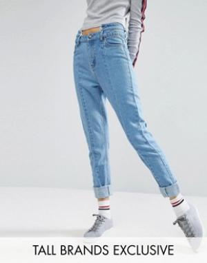 Прямые джинсы с необработанной отделкой на поясе Daisy Street Tall. Цвет: синий