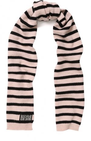 Вязаный шарф в полоску N21. Цвет: розовый