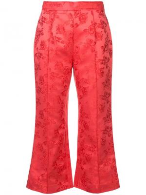 Укороченные брюки с цветочным принтом C/Meo. Цвет: красный