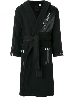 Длинное флисовое пальто Adidas Originals By Alexander Wang. Цвет: черный
