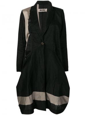 Пальто с полосками по краю Uma Wang. Цвет: черный